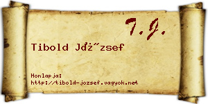 Tibold József névjegykártya